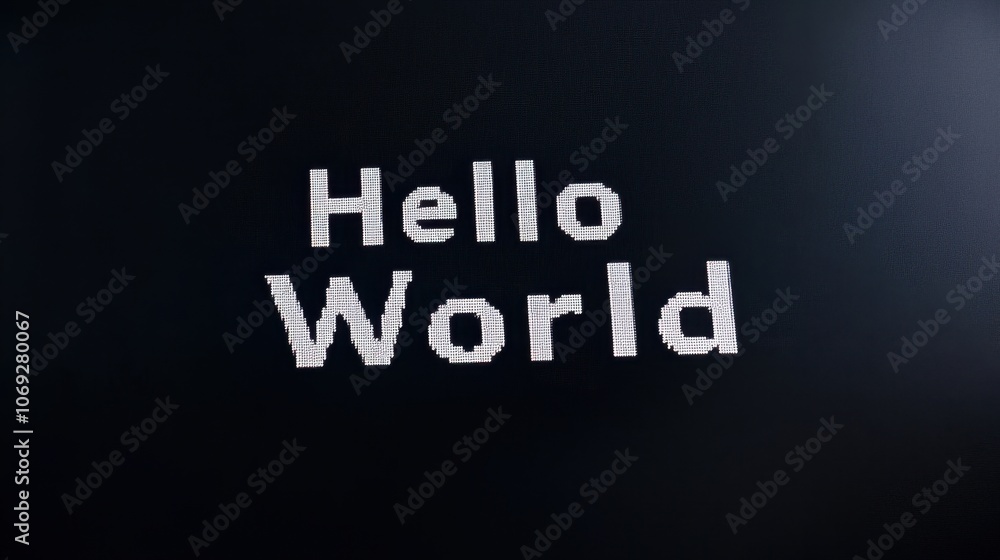 Greeting message displayed on a dark background Greeting message displayed on a dark background