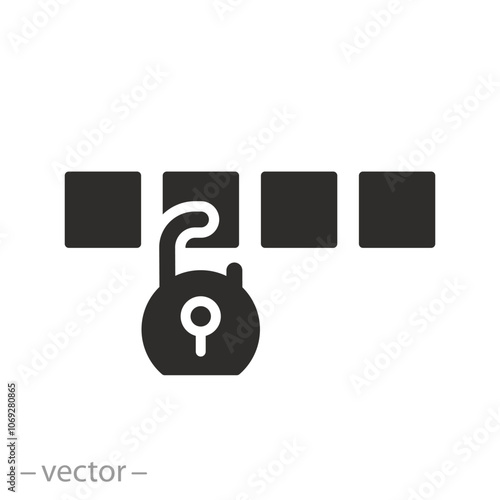 security password, push code verification, 2fa authentication icon, flat vector illustration