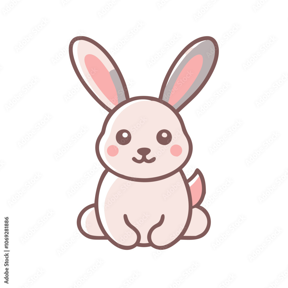 Adorable Pink-Eared Cartoon Bunny Sitting Upright, Cute cartoon bunny with pink ears and cheeks, sitting upright with a gentle expression. Perfect for Easter, kids, or animal themes.
Adorable Pink-Eared Cartoon Bunny Sitting Upright, Cute cartoon bunny with pink ears and cheeks, sitting upright with a gentle expression. Perfect for Easter, kids, or animal themes.