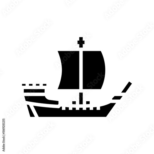 cog ancient ship glyph icon vector. cog ancient ship sign. isolated symbol illustration