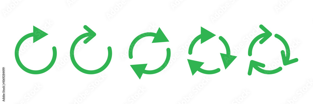 Set of Arrow rotation circle icon collection. Refresh and Sync repeat, Reload symbol. Vector Illustration. Set of Arrow rotation circle icon collection. Refresh and Sync repeat, Reload symbol. Vector Illustration.