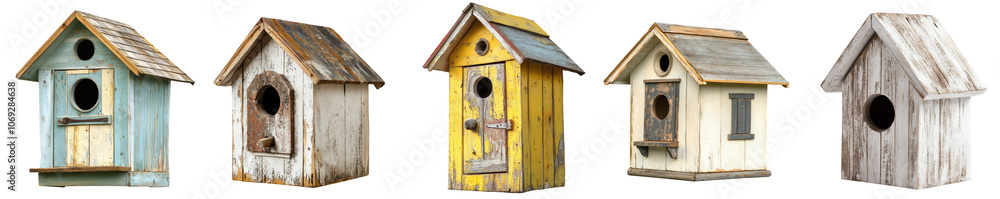 Birdhouse for outdoor bird feeding set isolated Png, transparent without background. Birdhouse for outdoor bird feeding set isolated Png, transparent without background.