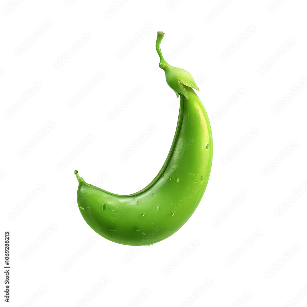 Curved banana shaped green veggie Curved banana shaped green veggie