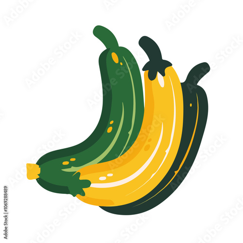 2D flat vector illustration zucchini icon isolated on a white background.

