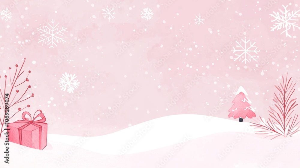 Create a captivating illustrated christmas background with snowflakes and gifts for holiday designs Create a captivating illustrated christmas background with snowflakes and gifts for holiday designs