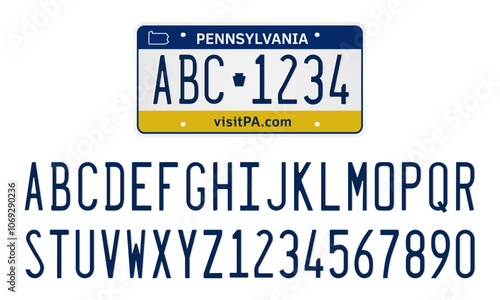 Pennsylvania License Plate Mockup Template