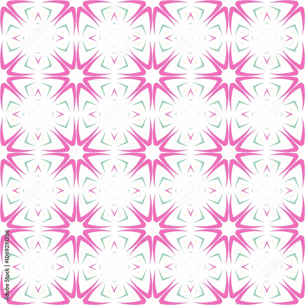 Illustration design of a green-purple repeating pattern on a white background - suitable for prints Illustration design of a green-purple repeating pattern on a white background - suitable for prints