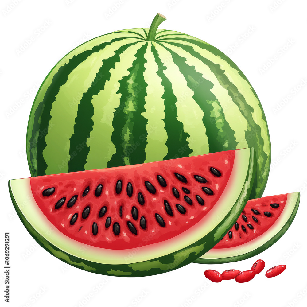 Fresh watermelon slices on a bright background Fresh watermelon slices on a bright background