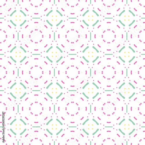 Illustration design of a colorful repeating pattern on a white background - suitable for prints