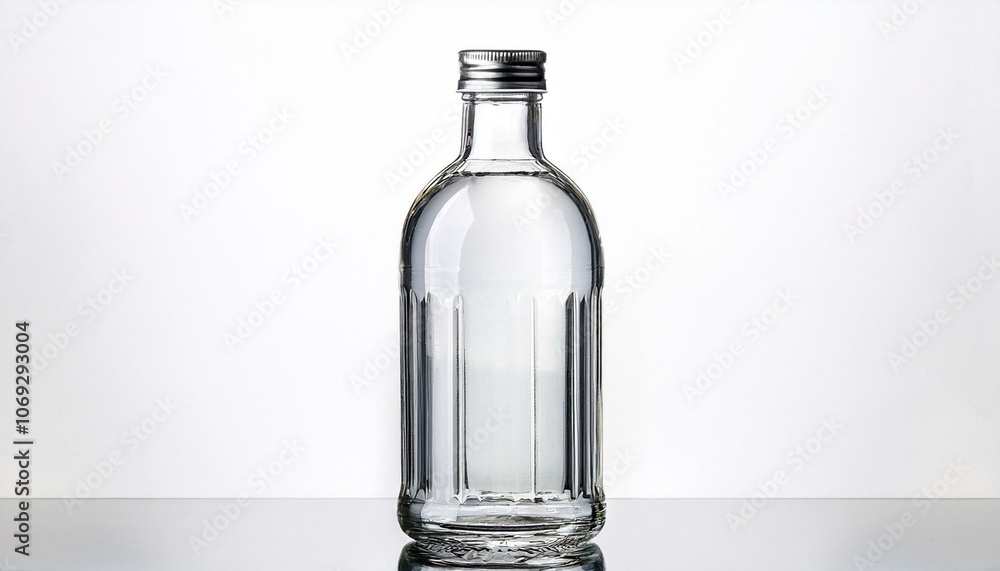 a clear glass bottle on White background PNG a clear glass bottle on White background PNG