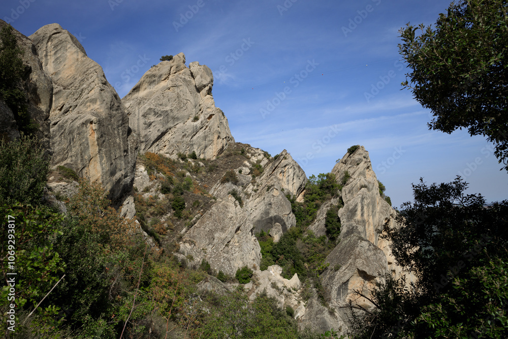 Scenic landscape viewed from Pietrapertosa of the Dolomiti Lucane mountain range in the heart of Basilicata region, Italy Scenic landscape viewed from Pietrapertosa of the Dolomiti Lucane mountain range in the heart of Basilicata region, Italy