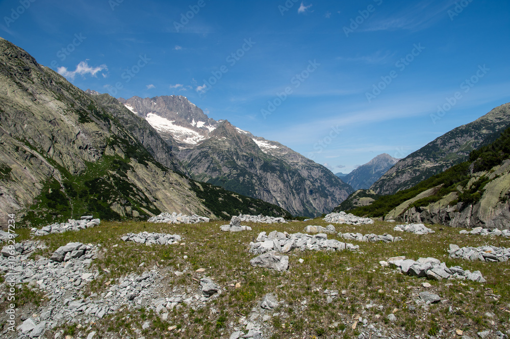 Obraz premium Alpine views in Switzerland, beautiful landscape.