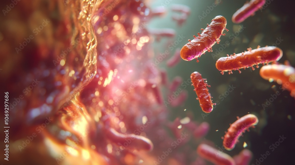 A vibrant scene depicts a microbial landscape with various cellular forms, using dynamic colors and textures to symbolize diversity and scientific curiosity. A vibrant scene depicts a microbial landscape with various cellular forms, using dynamic colors and textures to symbolize diversity and scientific curiosity.