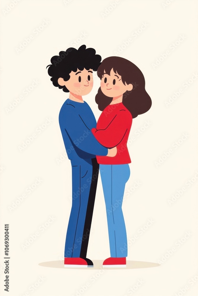 Affectionate couple embracing and smiling Affectionate couple embracing and smiling