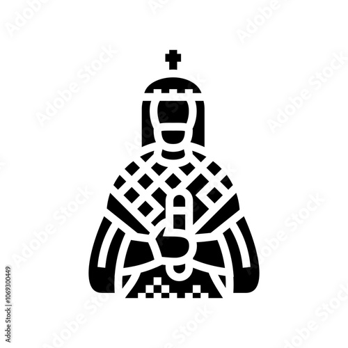 emperor byzantine glyph icon vector. emperor byzantine sign. isolated symbol illustration