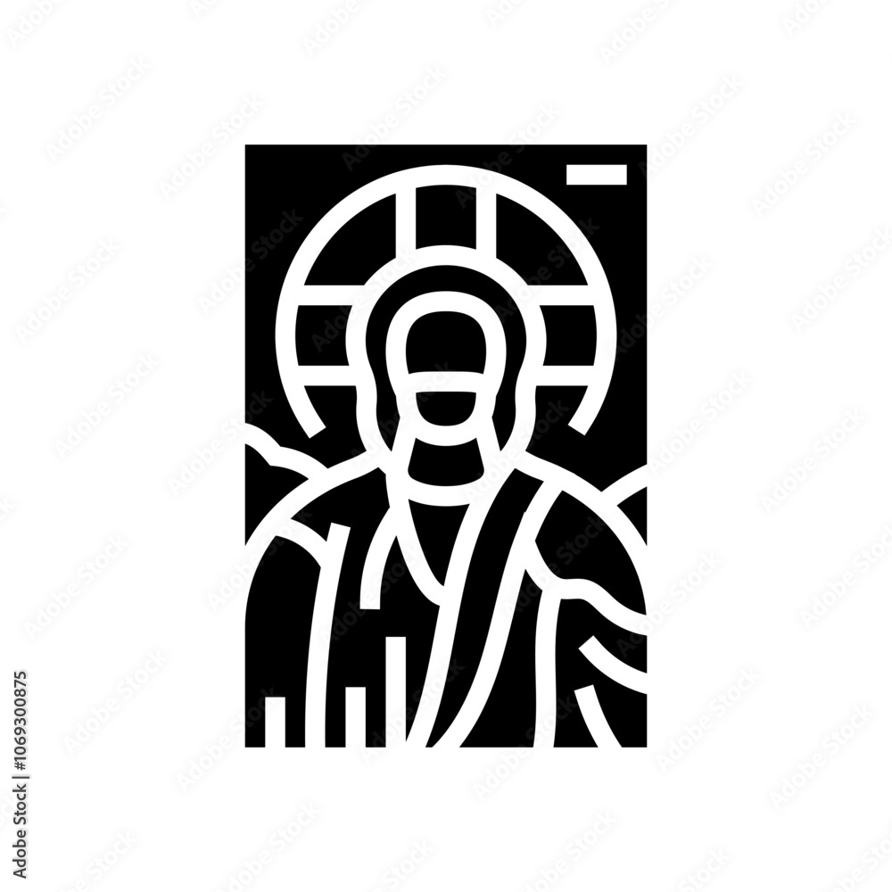 mosaic christ byzantine glyph icon vector. mosaic christ byzantine sign. isolated symbol illustration mosaic christ byzantine glyph icon vector. mosaic christ byzantine sign. isolated symbol illustration