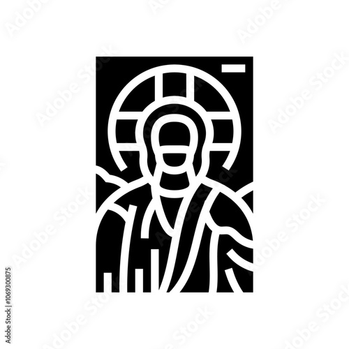mosaic christ byzantine glyph icon vector. mosaic christ byzantine sign. isolated symbol illustration