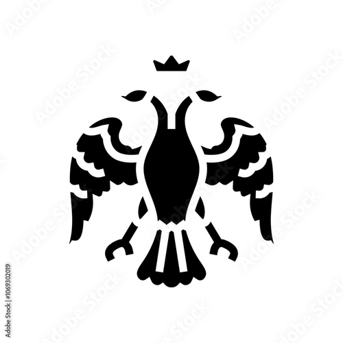 double headed eagle byzantine glyph icon vector. double headed eagle byzantine sign. isolated symbol illustration