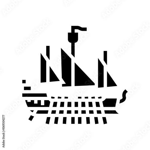 ship byzantine glyph icon vector. ship byzantine sign. isolated symbol illustration