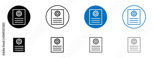 Compile icon set in black and blue colors