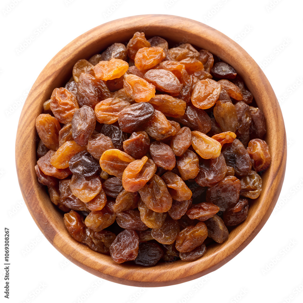 raisins in a wooden bowl raisins in a wooden bowl