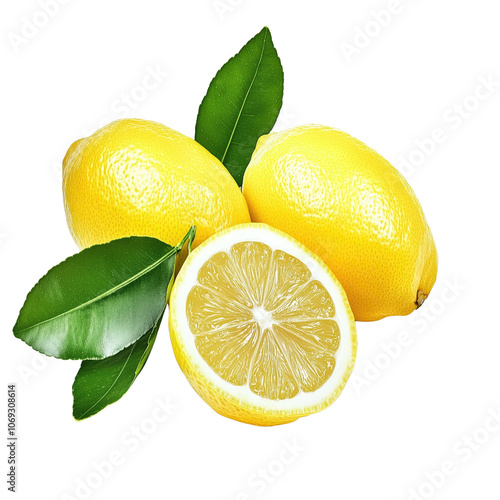 Wallpaper Mural Lemons with leaves isolated on transparent background Torontodigital.ca