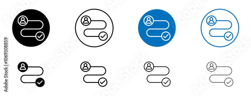 Customer Journey icon set in black and blue colors