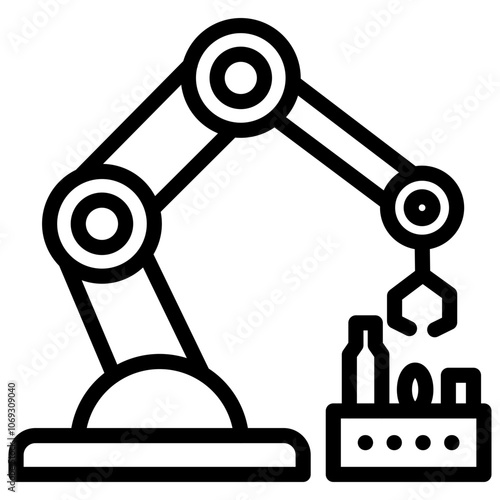 Industrial Robot vector icon style