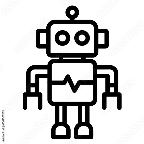 Robotics Engineering vector icon style