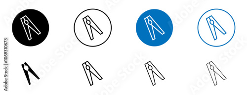 Peg icon set in black and blue colors