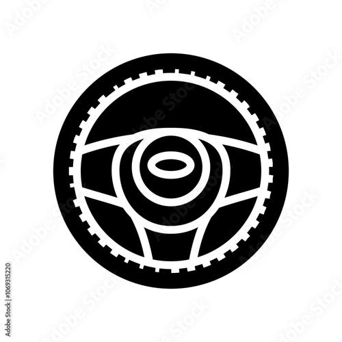 steering wheel cover accessory glyph icon vector. steering wheel cover accessory sign. isolated symbol illustration