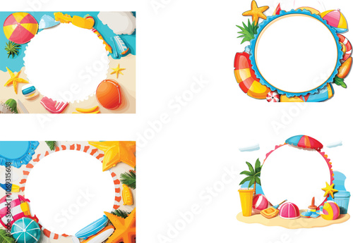 Colorful Summer Beach Themed Photo Frames for Vacation Memories