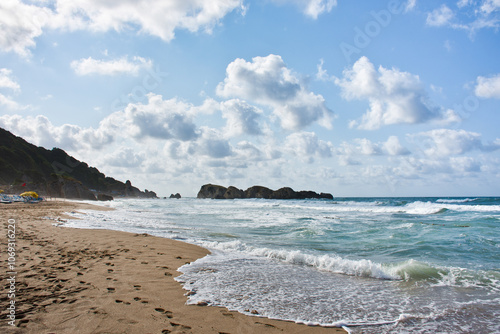 clouds and beach in the summer at agva, istanbul photo