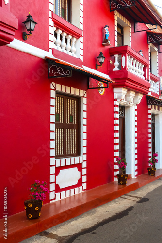 Panaji, Goa, India. Beautiful streets of Panaji.