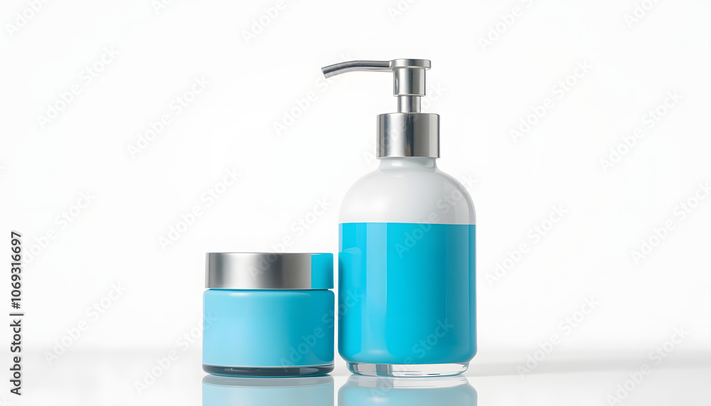 Cosmetic cream dispenser product isolated with white highlights, png Cosmetic cream dispenser product isolated with white highlights, png
