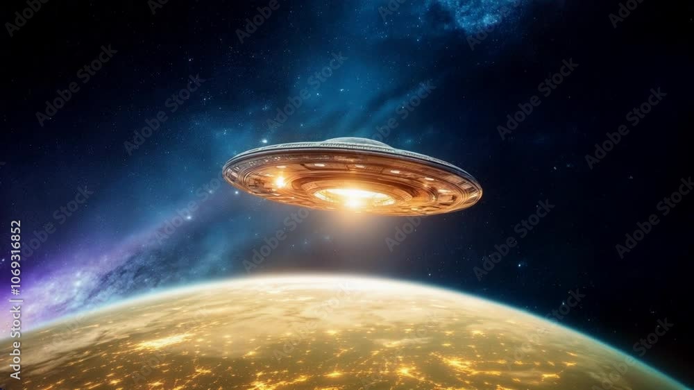 Celebrate world ufo day with this captivating image of a large unidentified flying object hovering in the dark night sky above planet earth, igniting curiosity and wonder.
Celebrate world ufo day with this captivating image of a large unidentified flying object hovering in the dark night sky above planet earth, igniting curiosity and wonder.
