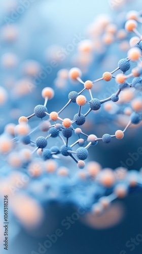 This stunning representation reveals the intricate structures of a molecule under electron microscopy at 500x magnification. The elegance and complexity of the molecular arrangement are highlighted