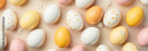 pattern of Easter eggs in beige shades