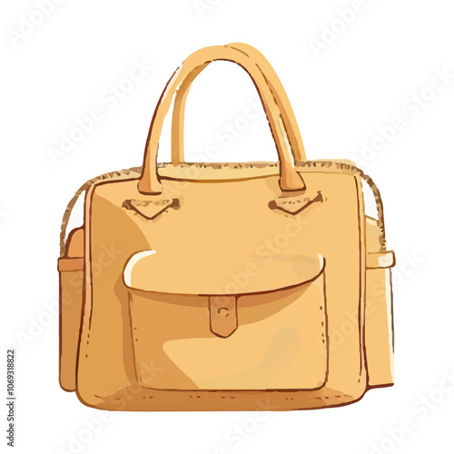 beach bag on a white background. wind illustration. a cute fashionable bag for summer.