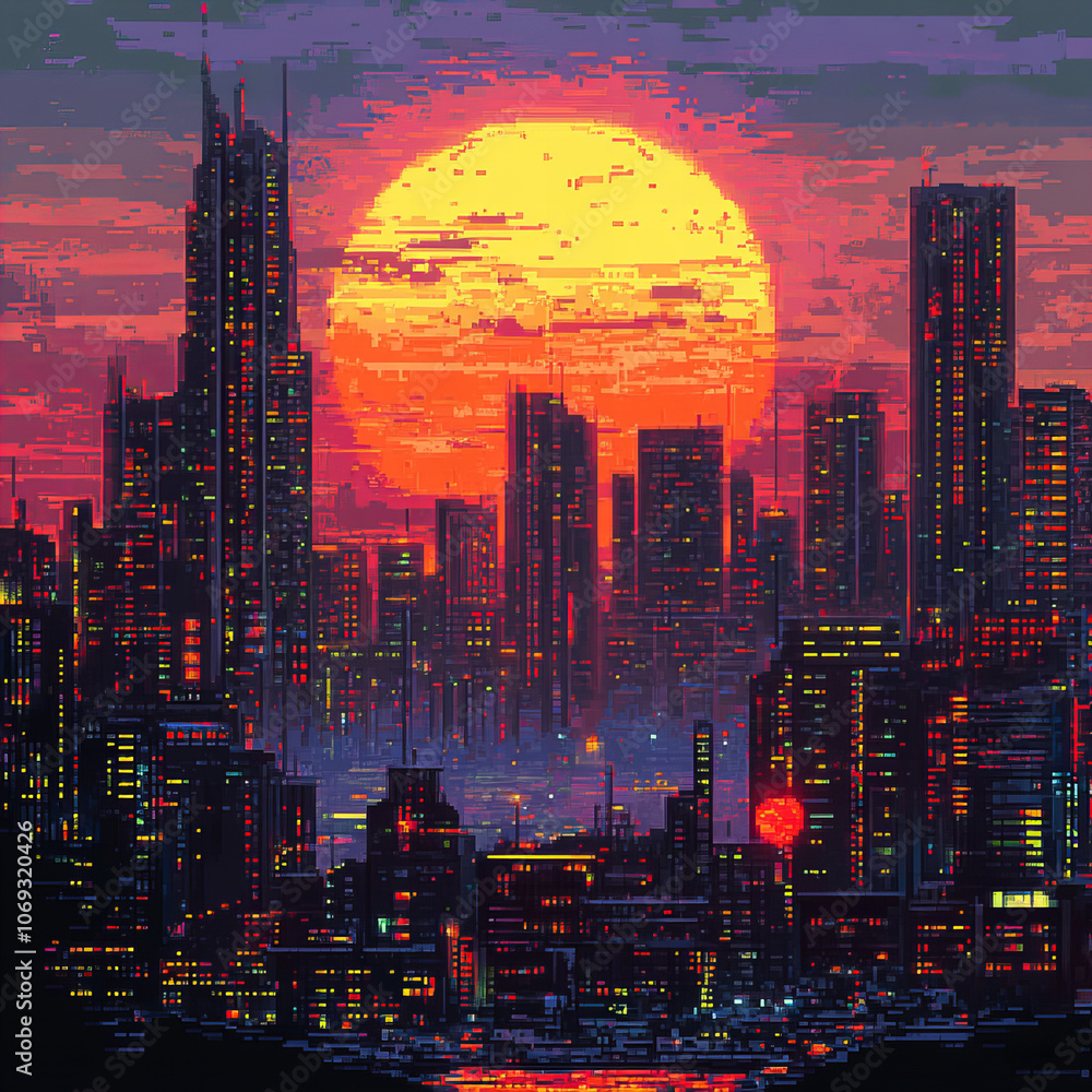 Fototapeta premium city skyline at night