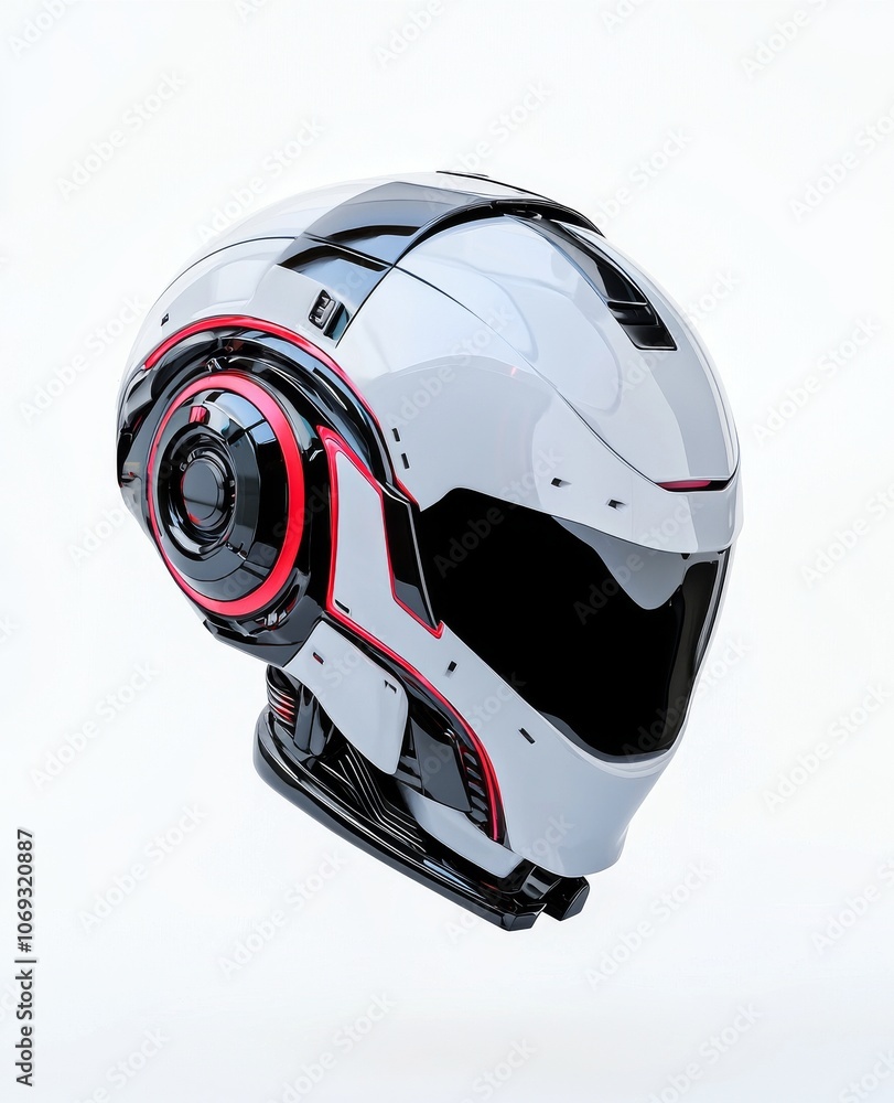 Fototapeta premium An android robot, humanoid robot, 3D computer, stock, set designs