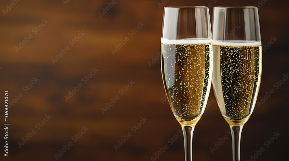 Elegant Glasses with Golden Effervescence Elegant Glasses with Golden Effervescence