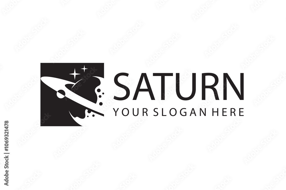 monochrome design of planet saturn with stars isolated on white background monochrome design of planet saturn with stars isolated on white background