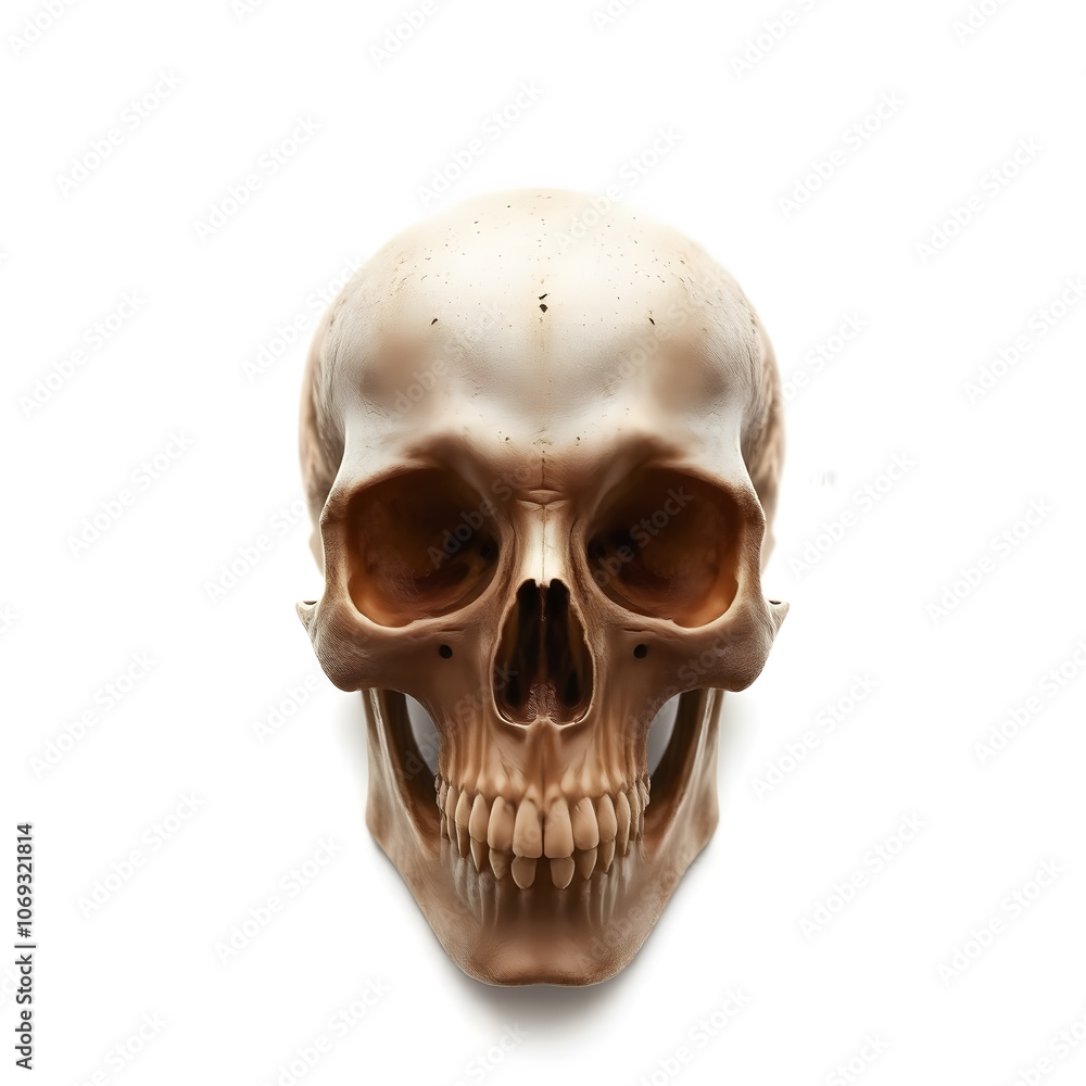 Fototapeta premium Human skull isolated on white background. 