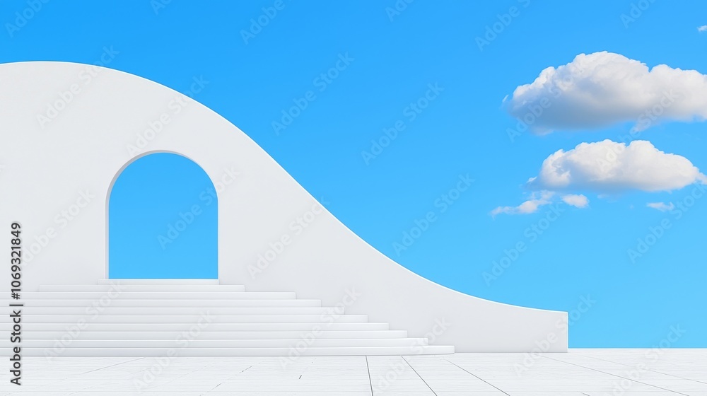 Obraz premium A soft, abstract architecture design influenced by nature.