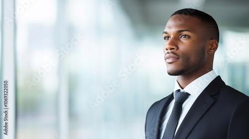 Businessman in Bright Office Contemplating Future