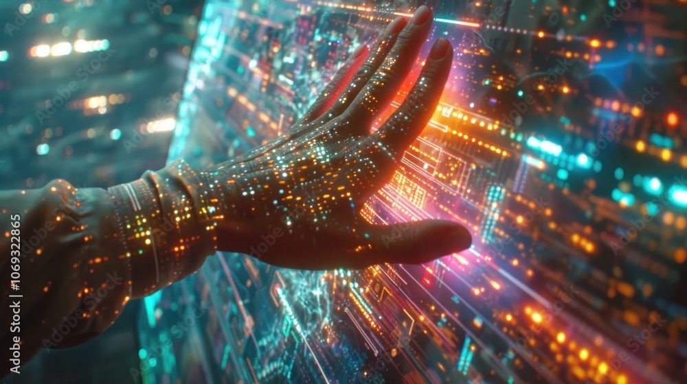 Hand Interacting with Digital Interface Hand Interacting with Digital Interface