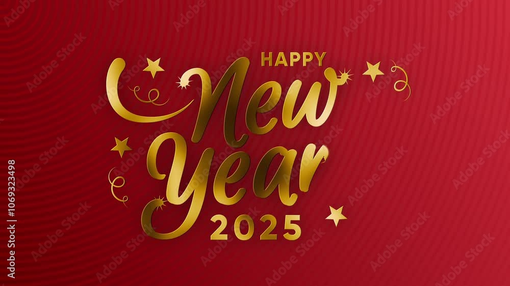 Happy New Year 2025 Gold Theme_Hand Drawn Animation Happy New Year 2025 Gold Theme_Hand Drawn Animation
