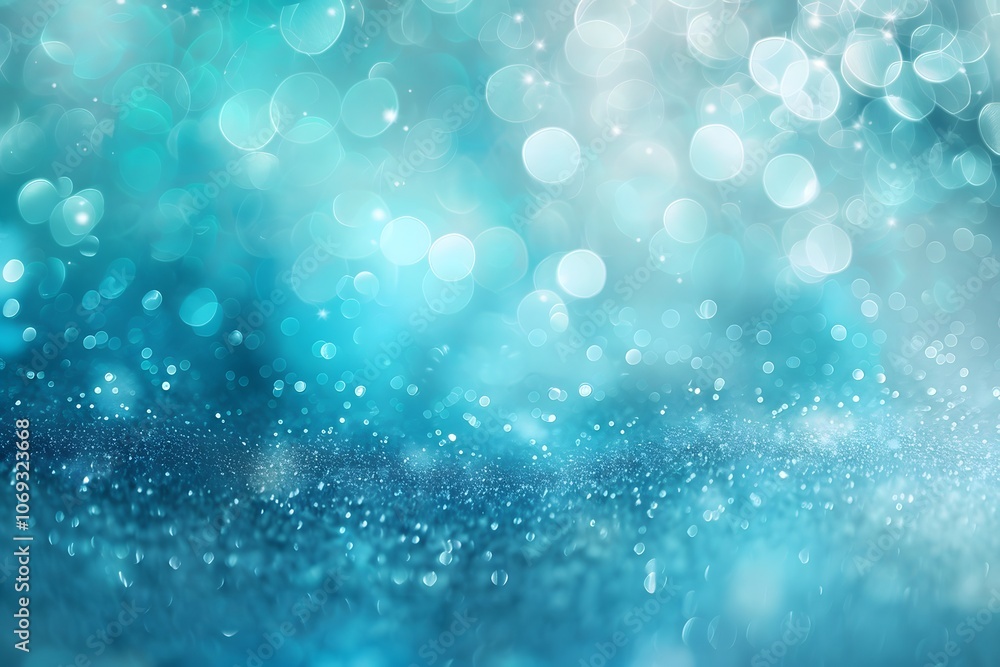 Ethereal Blue Bokeh Background with Sparkling Effects Ethereal Blue Bokeh Background with Sparkling Effects