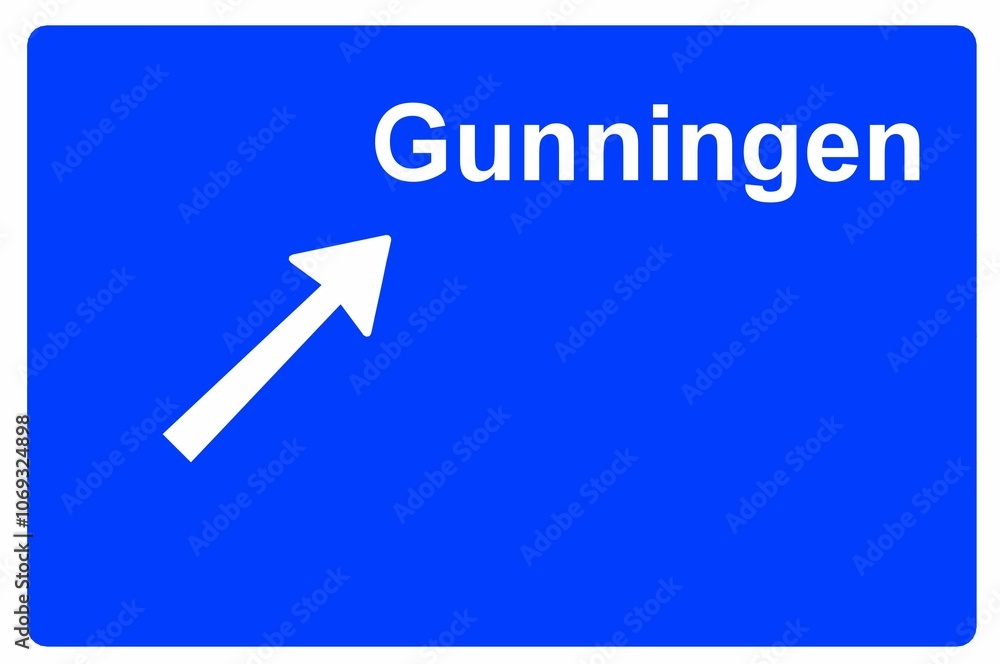 Illustration eines Autobahn-Ausfahrtschildes mit der Beschriftung Illustration eines Autobahn-Ausfahrtschildes mit der Beschriftung
